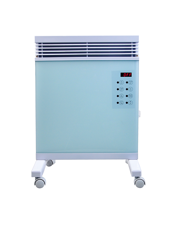 500W mini convection heater with glass front