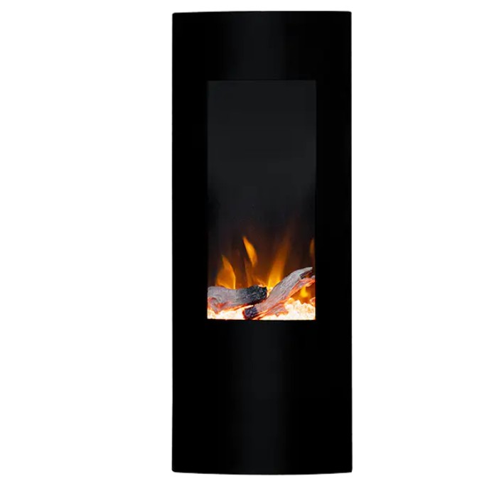 What is Curved glass front wall hang electric fireplace?